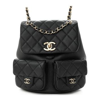 CHANEL Shiny Caviar Quilted Medium Duma Pockets 